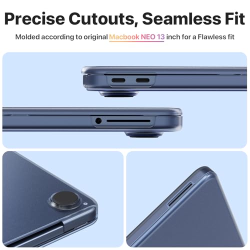 Soonjet Compatible with MacBook Neo Case 13 inch 2026 Release Model A3404 with A18 Pro Chip, 100% Match Official Color & Scratch Resistant Protective Hard Shell Case Cover (Indigo Clear) - color: Indigo Clear