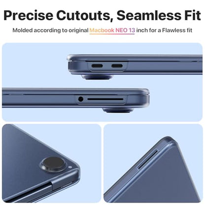 Soonjet Compatible with MacBook Neo Case 13 inch 2026 Release Model A3404 with A18 Pro Chip, 100% Match Official Color & Scratch Resistant Protective Hard Shell Case Cover (Indigo Clear) - color: Indigo Clear