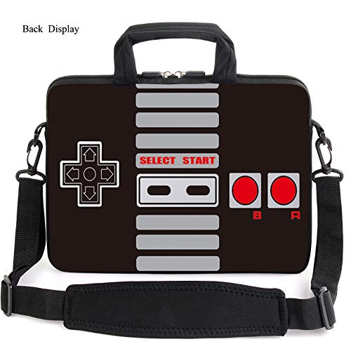 AMARY 13" 13.3" laptop sleeve chromebook case adjustable shoulder strap with handle accessory pocket (Games) - color: Games