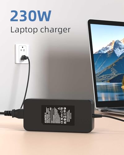 230W Stealth Charger Compatible with MSI GS65, GS66 and More, Including Chicony A17-230P1A, A12-230P1A for Creator 15, 17 Stealth Gaming Laptops, Power Adapter Supply Cord