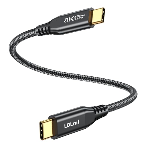 1.5FT Short 40Gbps USB C Data Transfer Cable, [High-Speed, Secure, Stable] USB 4 Cable, 8K USB C Video Cord, 240W PD Fast Charging for MacBook Pro, Lenovo, HP, Dell, SanDisk, Samsung T9 SSD - size: 1.5FT