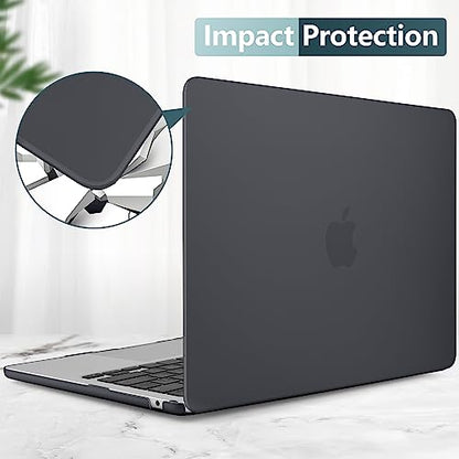 DONGKE for MacBook Air 15 Inch Case M5 M4 M3 M2 (2026-2023) A3448 A3241 A3114 A2941, Protective Hard Shell Cover Compatible with Touch ID & Liquid Retina Display - Matte Black - color: Matte Black