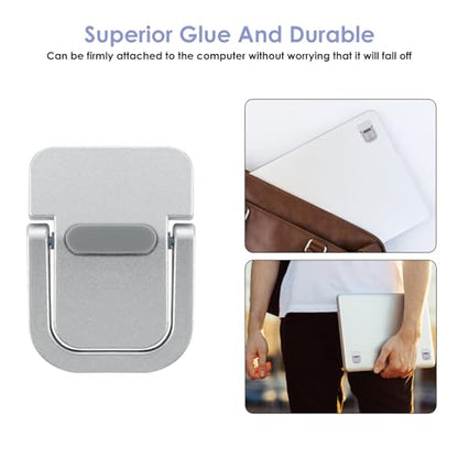 Giantree 2 Pcs Mini Portable Foldable Keyboard Stand for Desk, Invisible Laptop Stand, Self-Adhesive Keyboard Riser Feet for Most Keyboards (Silver), 10.24x4.72 inch