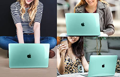CISSOOK for MacBook Pro 13 Inch M2 M1 Case 2023 2022-2020 Release Green | Hard Shell Case with Keyboard Cover +Screen Protector for MacBook Pro 13 A2338 A2251 A2289 with Touch Bar -Clear Green - color: Clear Green