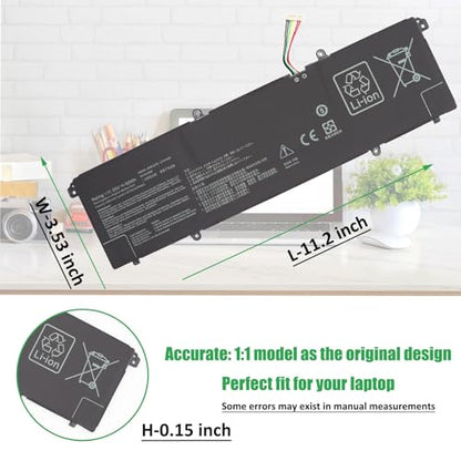 50Wh C31N1905 Laptop Battery Replacement for Asus VivoBook S13 S330FA S330UA S333EA S333JA S14 M433IA S433EA S433IA S15 D533IA S513EA M533IA S532FA S533EA S533FL S533EQ S533IA Series - size: 11.2*3.53*0.15inch C31N1905
