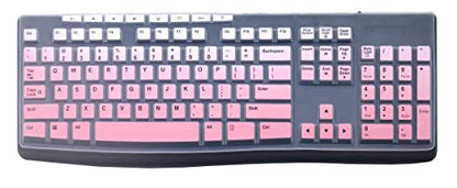 Ultra Thin Desktop PC Silicone Clear Keyboard Cover Skin Protector Compatible for Logitech MK370 MK295 MK275 MK270 Wireless Keyboard, Logitech K200 K260 K270 MK200 MK260 Keyboard (Gradient Pink) - color: Gradient Pink