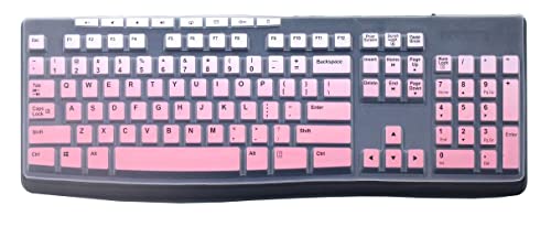 Ultra Thin Desktop PC Silicone Clear Keyboard Cover Skin Protector Compatible for Logitech MK370 MK295 MK275 MK270 Wireless Keyboard, Logitech K200 K260 K270 MK200 MK260 Keyboard (Gradient Pink) - color: Gradient Pink
