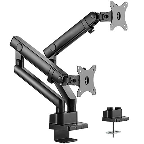 VIVO Premium Aluminum Full Motion Dual Monitor Desk Mount Stand with Lift Engine Arm, Fits Ultrawide Screens up to 35 inches, STAND-V102BB - size: Dual monitor, style: Standard