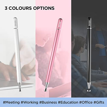 Pen for Samsung Tablet, Capacitive Disc Tip Stylus Pencil & Magnetic Cap Compatible with Apple iPad pro/iPad 6/7/8th/iPhone, Samsung Galaxy Tab A7/S7, Chromebook/Nintendo Switch (Pink) - color: PINK