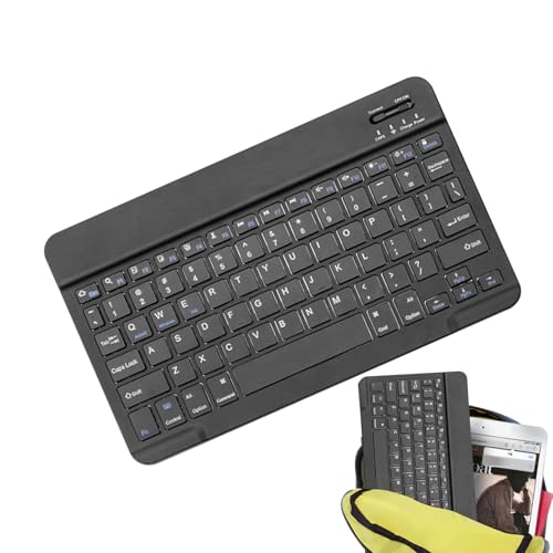 Rechargeable Keyboard Wireless Ergonomic Compact Wireless Lightweight | Ultra Slim Compact Keyboard for Smartphones Tablet Laptop PC - color: Black