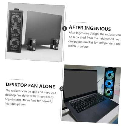 NUOBESTY 1set RGB Laptop Cooling Pad Stand Fan Practical Laptop Accessory for Gaming and Work and Sturdy Design