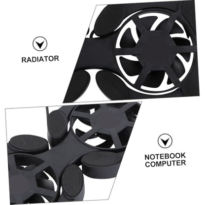 PRETYZOOM Portable Laptop Cooling Pad with Dual Fans, Foldable Notebook Cooler for Gaming and Office Use, Lightweight Black Computer Cooler Fan Pad with Efficient Heat Dissipation