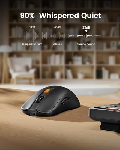 ProtoArc KM60 Wireless Ergonomic Keyboard Mouse Combo, Black | Full-size Keyboard with Wrist Rest, 63G Mouse, 3-Device Switching (Dual Bluetooth+2.4G), Type-C Charging, Quiet Keys