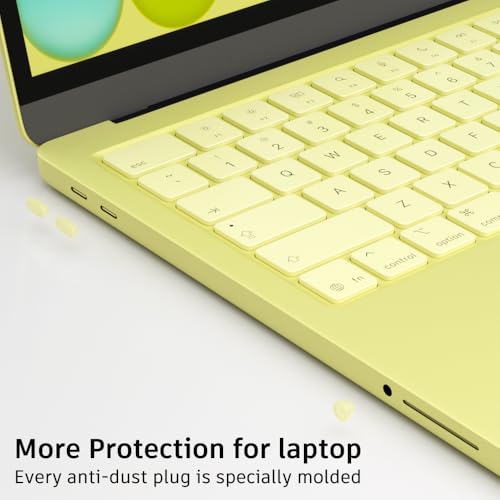 ProElife 5 Pcs Anti Dust Dirt Plug Cups Set for MacBook Neo, Citrus Clear | Durable & Reusable Silicone Laptop Accessories, Custom Fit Design, Easy to Clean Non-Slip Stuff for Macbook USB-C & Headphone - color: Citrus Clear