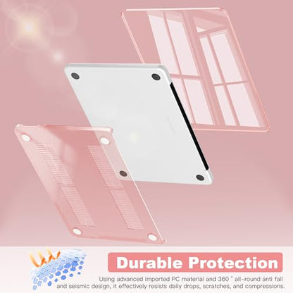 CISSOOK for MacBook Neo 13 inch Case 2026 Pink A3404 with A18 Pro Chip | 5in1 Set Hard Shell Case, Keyboard Cover, Screen Protector, Scratch Resistant, Ultra-Thin, for Students & Office - color: Crystal Pink