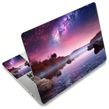 Laptop Skin Sticker Decal, Universal Reusable Vinyl Laptop Cover for 12" 13" 13.3" 14" 15" 15.4" 15.6" Notebook PC, Reusable Waterproof Scratch-Resistant with 2 Wrist Pads,Art Galaxy Landscape - color: Art Galaxy Landscape