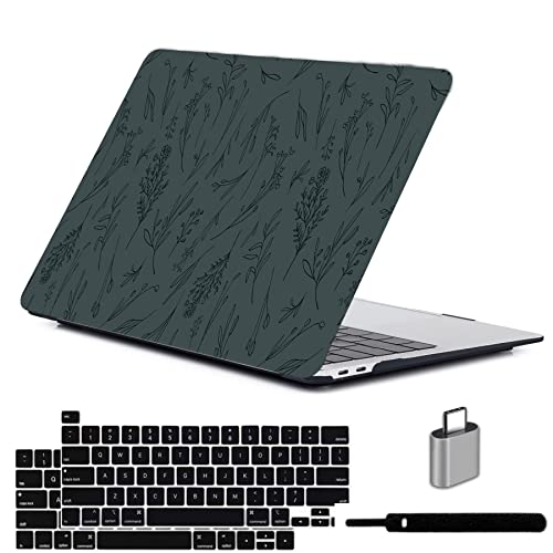 LanBaiLan Compatible for MacBook Pro 13 inch with Touch Bar 2022 2021 2020 2019 2018 2017 2016 Release M1 M2 A2338 A2289 A2251 A2159 A1989 A1706 A1708, Laptop Hardshell Case & Keyboard Cover, Grass - color: Grass