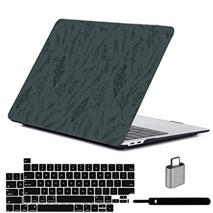 LanBaiLan Compatible for MacBook Pro 13 inch with Touch Bar 2022 2021 2020 2019 2018 2017 2016 Release M1 M2 A2338 A2289 A2251 A2159 A1989 A1706 A1708, Laptop Hardshell Case & Keyboard Cover, Grass - color: Grass