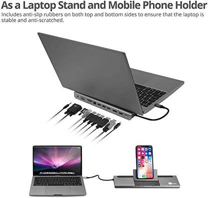 SIIG USB-C MST Triple Monitor Dock, 4K, 100W PD, JU-DK0E11-S1 | Drive one 4K, two 1080p or three 720p displays on Windows; 100W PD, Ethernet, USB and card readers consolidate a desk.