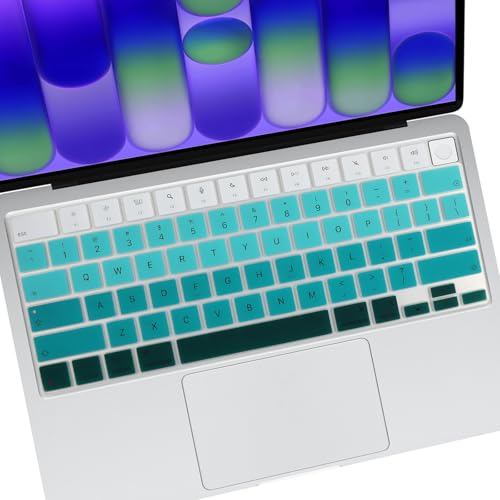 Allinside Keyboard Cover for 2026 MacBook Neo 13-inch A3404 (A18 Pro) & MacBook Air 13"/15" and MacBook Pro 14"/16" (M5 Chip), Premium Silicone Keyboard Protector Skin, US ANSI Layout, Ombre Green - color: Ombre Green