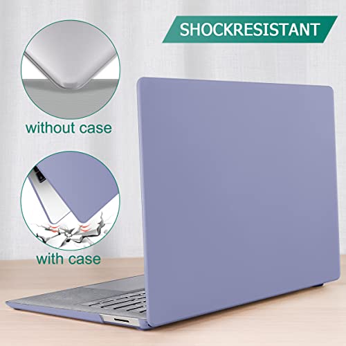 May Chen Case for 13.5" Microsoft Surface Laptop 3/4/5 with Alcantara Palm Rest Model 1867 1958 1950 (2019 2021 2022), Plastic Hard Shell Case with Keyboard Cover + Screen Protector, Lavender Gray - color: Lavender Gray
