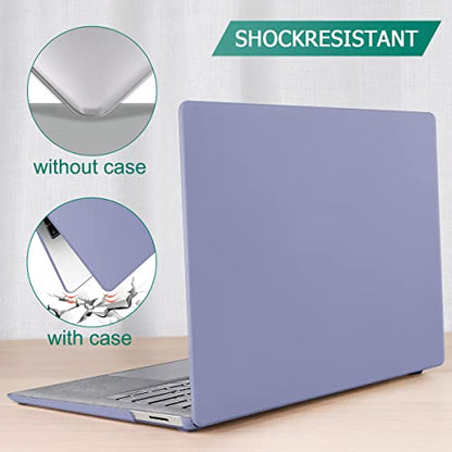 May Chen Case for 13.5" Microsoft Surface Laptop 3/4/5 with Alcantara Palm Rest Model 1867 1958 1950 (2019 2021 2022), Plastic Hard Shell Case with Keyboard Cover + Screen Protector, Lavender Gray - color: Lavender Gray