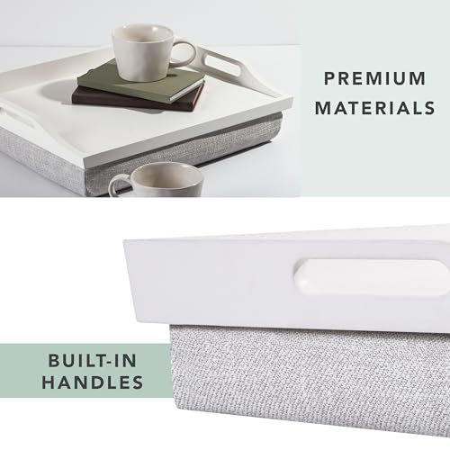 ROSSIE HOME Wood Lap Tray – Soft White, Fits 15.6” Laptops - color: Soft White, style: Single Tray