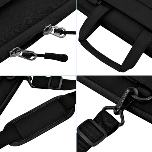 Laptop Case 13.3 inch Shoulder Bag, Shockproof Water-Resistant Handbag with Strap Compatible with MacBook Pro/Neo 14" M5/M4/M3/M2/M1,Mac Air/Pro 13.3",XPS 13/14,Most 13-14 Notebooks，Black - color: Black, size: 13.3"