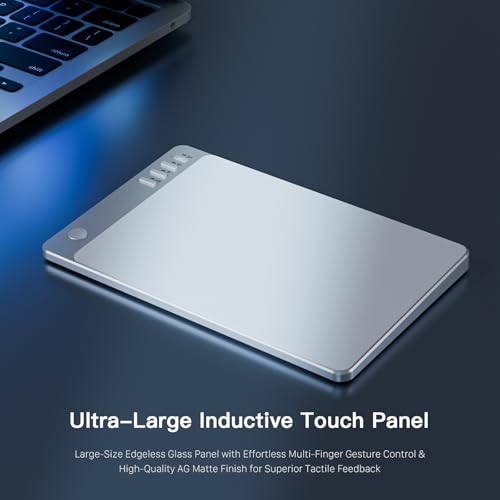 Wireless Trackpad, Tempered Glass Surface with Multi-Touch, Rechargeable Slim USB Windows Touchpad with High Precision Navigation for Windows8/ 10/11 Desktop/Laptop/Notebook Computer PC - color: White
