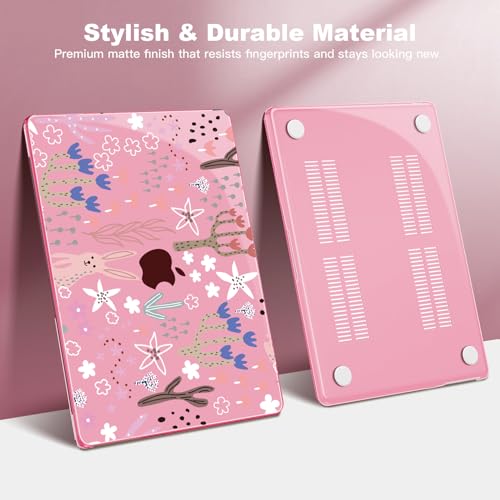 Teryeefi Case for M4 MacBook Air 13.6 inch 2025 2024 2022 Fit Model A3240/A3113/A2681, Laptop Hard Shell with Keyboard Cover Trackpad Film for MacBook Air 13 inch M4 M3 M2, Cute Plants W125 - color: Cute Plants W125
