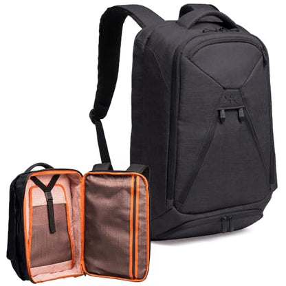 Knack Series 1 Laptop Backpack Fits up to 15 Inch - Knack Bags Carry-On Backpack, TSA Approved, Expandable Travel Backpacks With 3 Day Outfit Capacity (Stealth Black, Medium) - color: Black, size: Medium