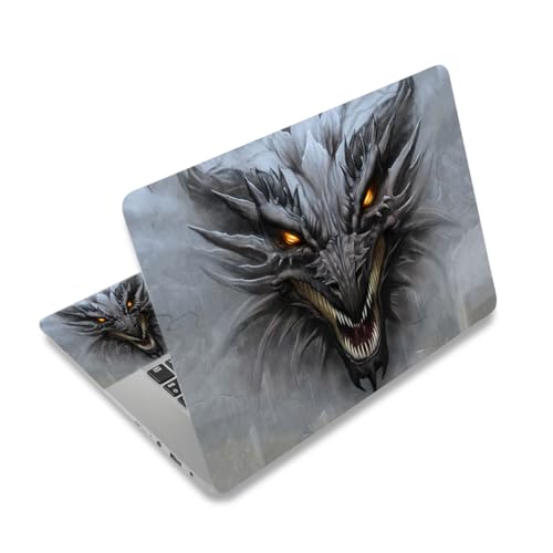 Laptop Skin Sticker Decal,12" 13" 13.3" 14" 15" 15.4" 15.6 inch Laptop Skin Sticker Cover Art Decal Protector Notebook PC (Grey Dragon) - color: Grey Dragon