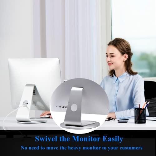 Aluminum 360° Rotation Monitor Swivel Base for Computer Screen Monitor | Turntable Stand Flat Panel TV Rotating Mat for iMac Laptop Potted Plants Arts Crafts Products Display Stand