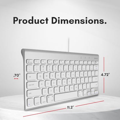Macally Wired Keyboard for Mac | Compatible Apple Keyboard (78 Keys, Plug and Play USB) Compatible with MacBook Pro/Air, iMac, Mac mini/Pro, Laptop, Computer Desktop