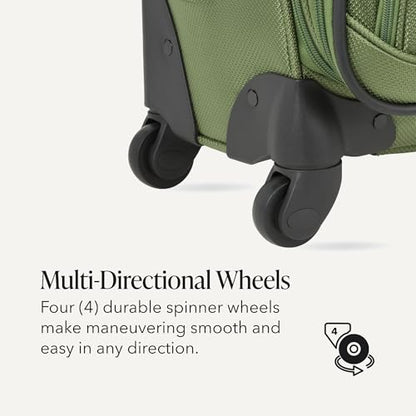 SWISSGEAR Sion Softside Expandable Spinner Luggage Durable Lightweight Travel Suitcase, Evergreen, Checked-Large - color: Evergreen, size: Checked-Large