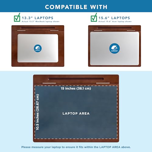 LAPGEAR Schoolhouse Lap Desk - Java Acacia Wood, Built-in Storage - color: Java