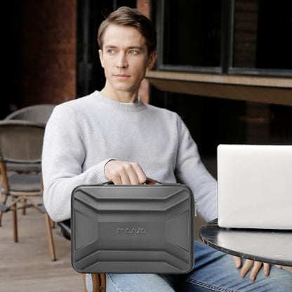 MOSISO 13-14 inch Laptop Hard Case, Waterproof Shockproof Laptop Sleeve Compatible with MacBook Neo 13/Air 13.3 13.6/Pro 13/14,HP Dell ASUS Lenovo, Symmetrical Trapezoid EVA Computer Bag, Gray - color: Gray, size: 13.3 inch