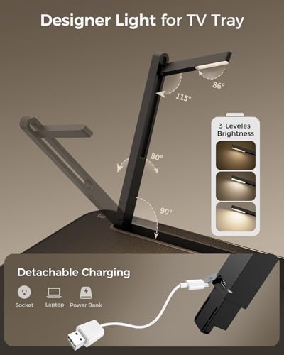 SAIJI Folding TV Tray Table, Height & Tilt Adjustable Sturdy TV Dinner Tray Tables, Multifunction Foldable Trays for Eating, Working, Crafting on Couch & Bed, Living Room Laptop Desk - size: Large