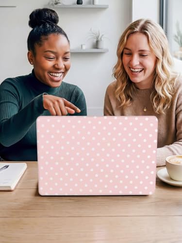 Voidborne Compatible with MacBook Neo 13 inch Case 2026 Release Model A3404 with A18 Pro Chip,White Polka Dots Design Leather Plastic Hard Shell Protective Case for Neo 13 inch + Keyboard Cover,Pink - color: Pink-Polka Dots