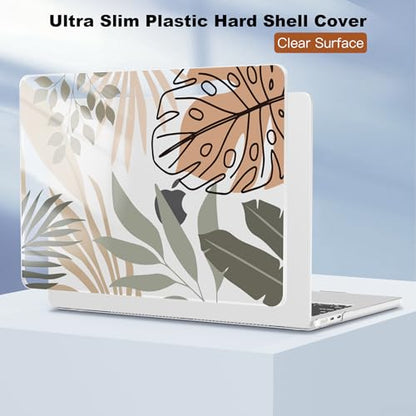 CISSOOK Compatible with MacBook Air 13.6 inch Case M2 M3 M4 M5 | A3449 A3240 A3113 A2681, 5in1 Set Hard Shell Case Keyboard Cover for MacBook Air 13 inch 2022 - 2026, Tropical - color: Air13.6inch-Morandi Tropical Palm