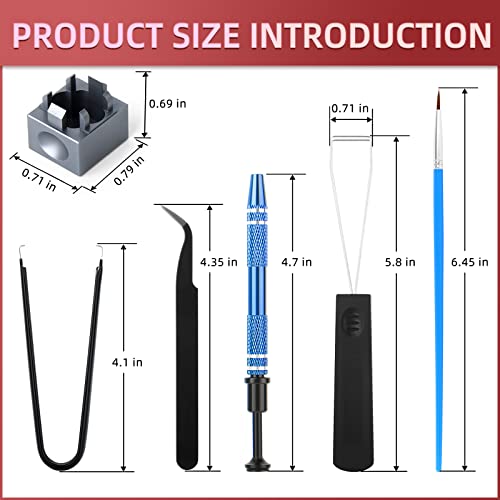 RUNJRX Keyboard Lube Kit with Switch Opener,Tweezers,Keycap Puller,Switch Puller,4-Claw Grabber,Switch Lube Brush for Custom Keyboard, Keyboard Lube Tools - style: Lube Kit-F