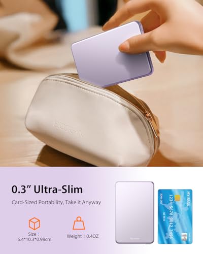 ULiXWH [0.3" Ultra Slim] [Alloy-Made] for Magsafe Portable Charger for iPhone, 2025 Upgrade 5000mAh Fast Charging Magnetic Power Bank, Wireless Battery Pack for iPhone 17 Air 16 15 Pro Max 14, Purple