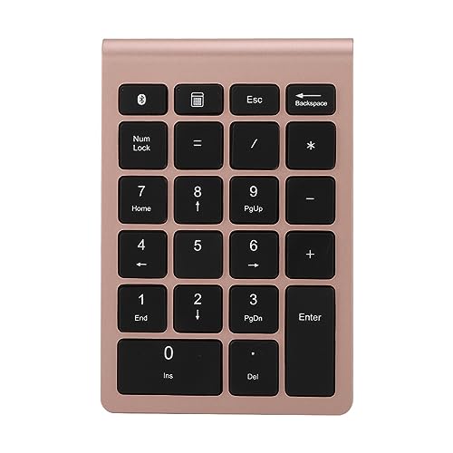 Wireless Number Pad Rose Gold Ultra Thin Numeric Keypad Fast Rebound Speed Mini Keyboard Portable 5.0 Bluetooth for Laptop PC Computer
