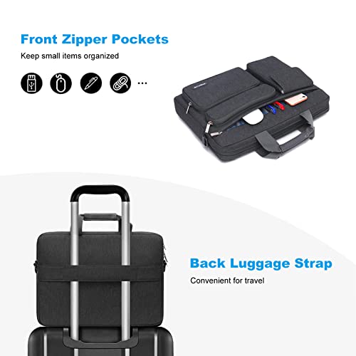 MOSISO Laptop Shoulder Bag 14 inch, 14 inch Computer Bag Compatible with HP Lenovo Dell ASUS Acer, HP Stream, Dell Latitude with 2 Raised&1 Flapover&1 Horizontal Pocket&Handle&Belt, Slate Gray - color: Slate Gray, size: 14 inch