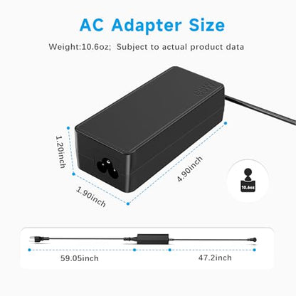 Charger Compatible with Lenovo Ideapad 1 3 65W 4.0*1.7mm Tip Adapter | Compatible with IdeaPad 1 3 5 330-14, 330-15 330-17 510-15 330s-14 330s-15 4 5 6, 110 510 520 530s Yoga 710s S145 S340 710