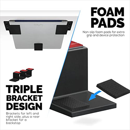 Adhesive Under Desk Laptop Holder Mount, Upto 1.9” / 48mm Thick, For Laptops Macbook Routers Surface iPads Tablets & More, Screw-In & Stick-On - color: Plastic 1.5" Device Mount