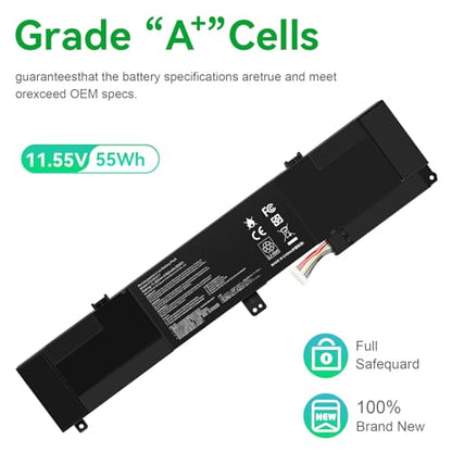 ASUNCELL C31N1517 Laptop Battery Compatible with ASUS VivoBook Flip Q304 Q304U Q304UA Q304UAK Q304UJ Q303UA Q304UAKP TP301 TP301U TP301UA TP301UJ 0B200-01840000 0B200-01840100 11.55V 55Wh - size: C31N1517 12.60 × 5.28 × 1.06 in