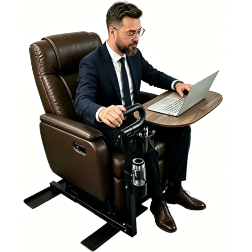 Auxiliary Standing Tray Table, 9-speed black 360 ° rotating TV table and Height Adjustable Rotating TV and Laptop Table, Ergonomic Auxiliary Safety Standing Handle, aid Standing Independent Living - color: Black, size: Armrest TV 360° Table