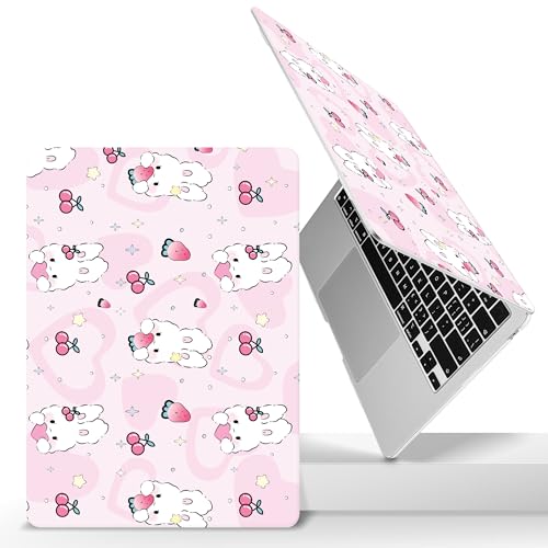 for 2026 MacBook Air 13-inch Laptop Case M5 2026 M4 2025 M3 2024 M2 2022 Release Model A3449 A3240 A3113 A2681, Hard Shell Cover for MacBook Air 13.6 inch, Rabbit & Strawberry - color: Rabbit & Strawberry