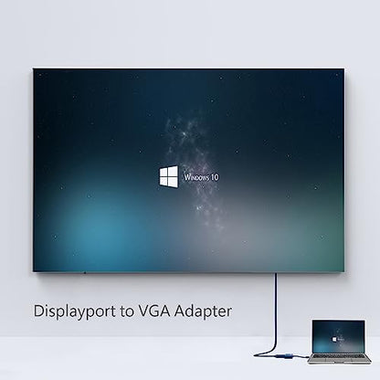 DisplayPort to VGA Adapter, Gold Plated DisplayPort for Enabled Desktops and Laptops to VGA Converter 1080P@60HZ(1Pack, DP) - style: 1